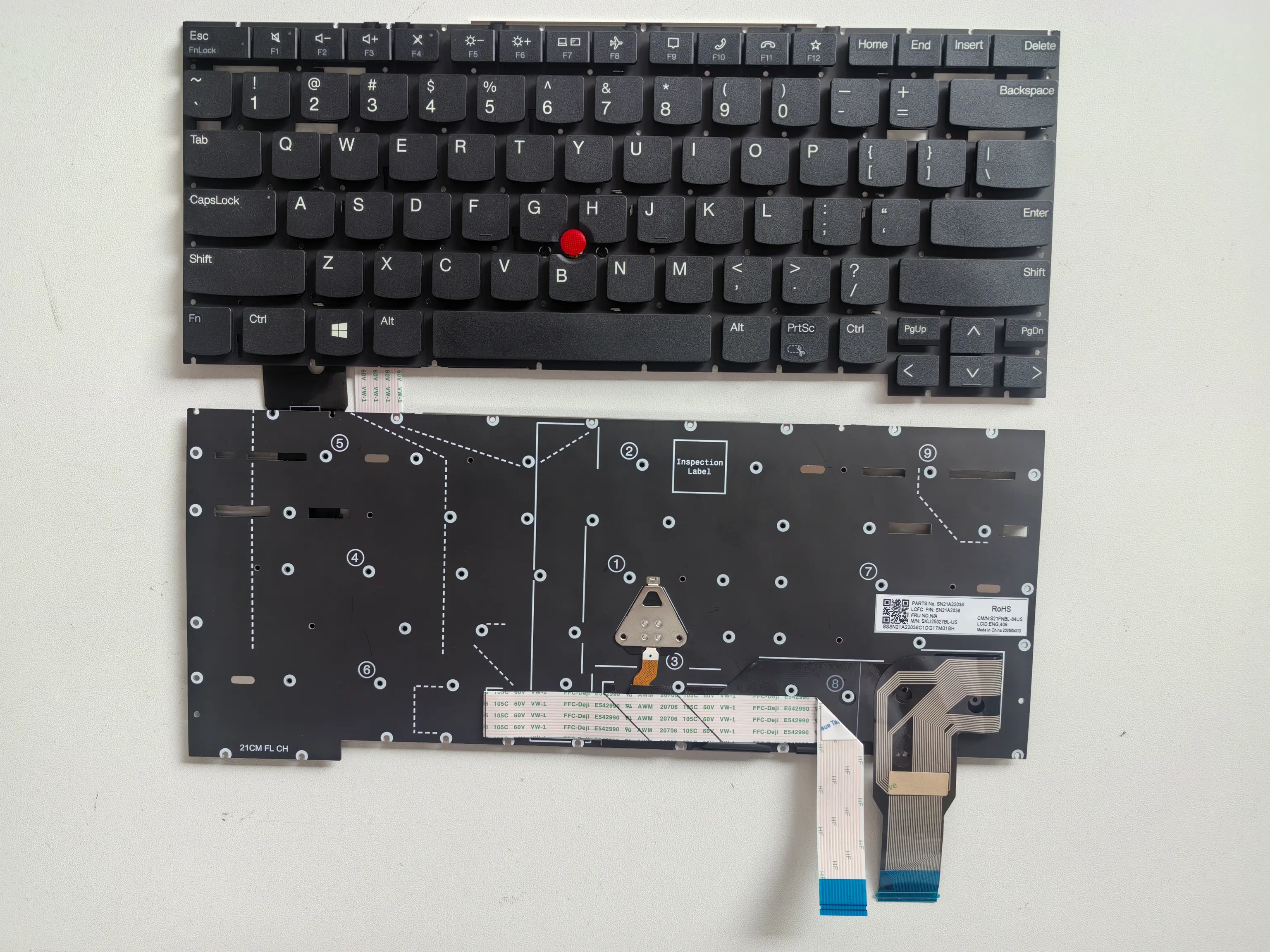 Picture of Laptop US keyboard forNew Replacement Keyboard Laptop For IBM T14S second generation/T14S GEN2 2021/P1 GEN4/X1 Extreme hermit BLACK With Point (OEM) US US Layout